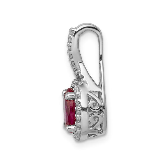 Oval Gemstone and Diamond Halo Pendants
