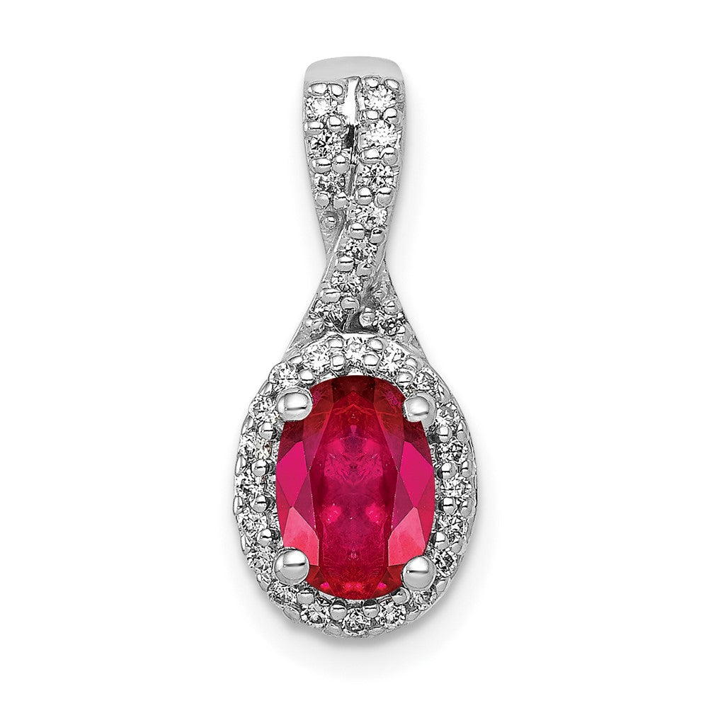 Oval Gemstone and Diamond Halo Pendants