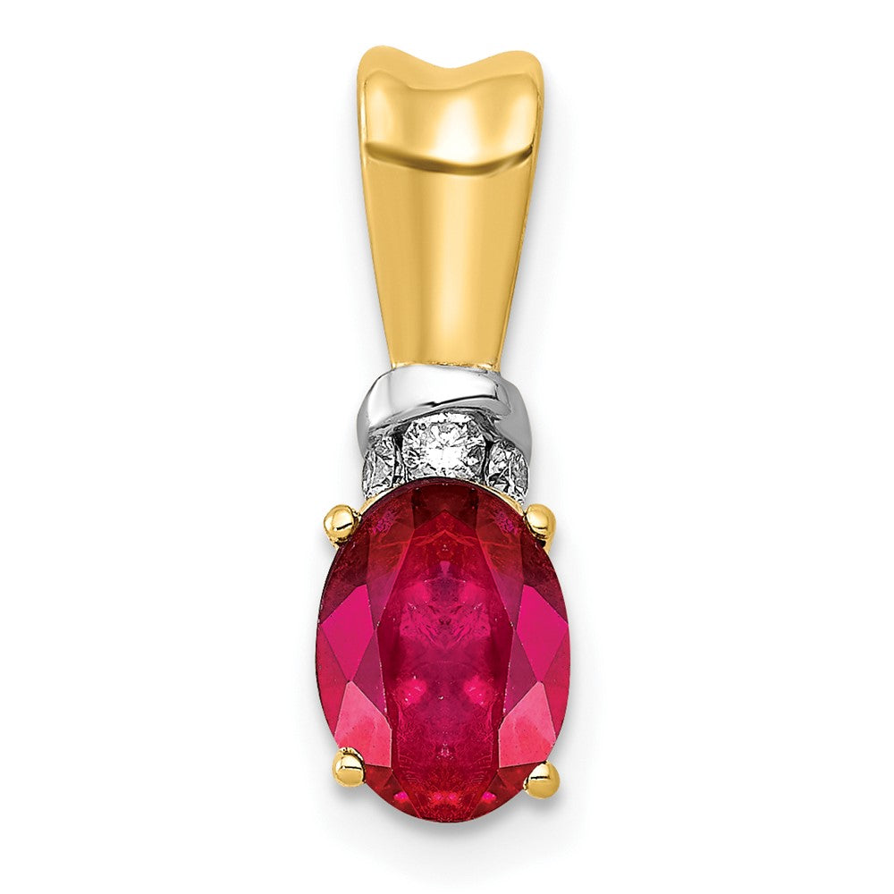 Oval Gemstone & Diamond Pendants