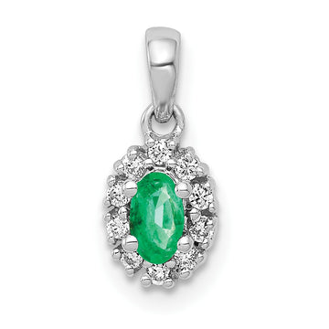 Oval Gemstone and Diamond Halo Pendants