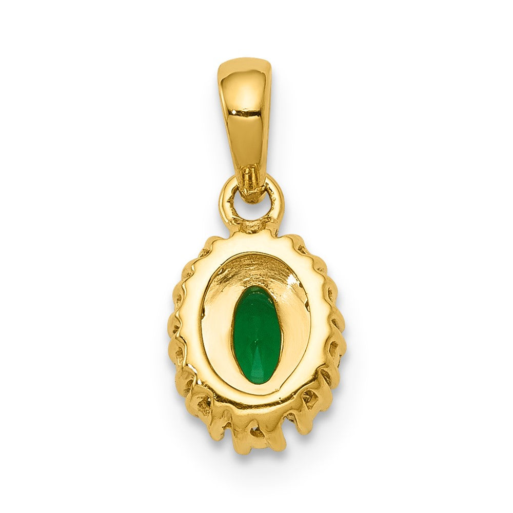 Oval Gemstone and Diamond Halo Pendants