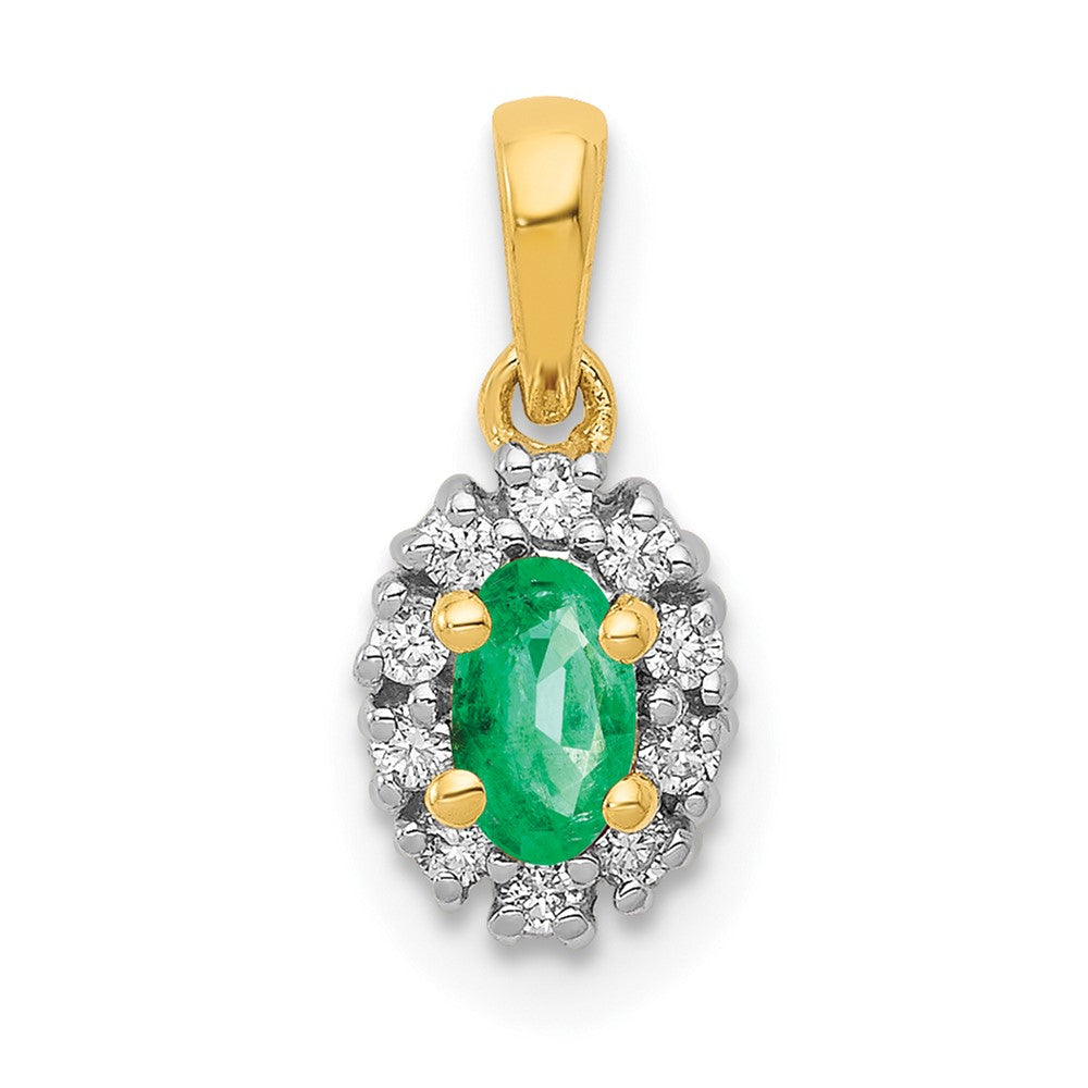 Oval Gemstone and Diamond Halo Pendants