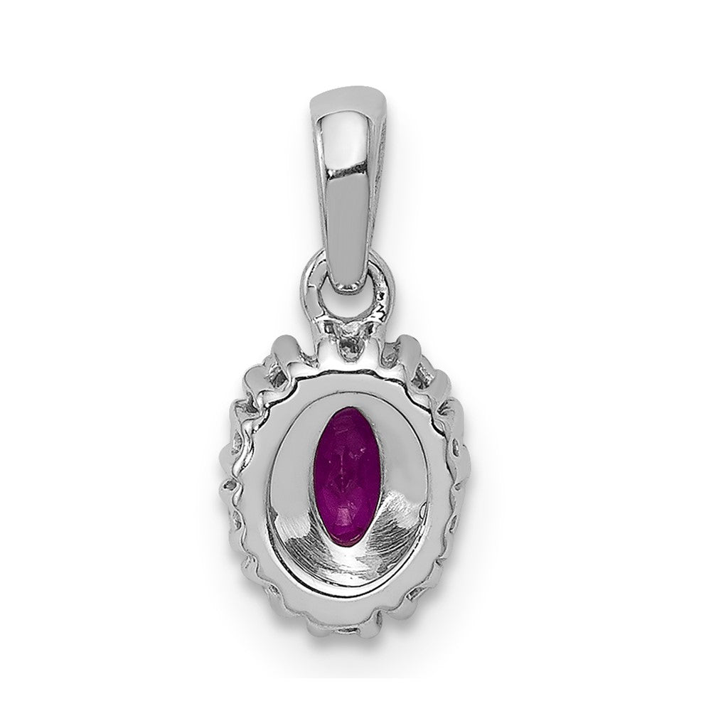 Oval Gemstone and Diamond Halo Pendants