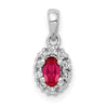 Oval Gemstone and Diamond Halo Pendants