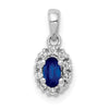 Oval Gemstone and Diamond Halo Pendants