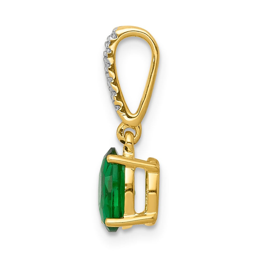 Oval Gemstone & Diamond Pendants