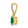 14k Diamond and Oval Emerald Pendant
