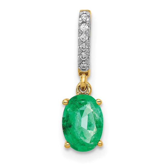 Oval Gemstone & Diamond Pendants