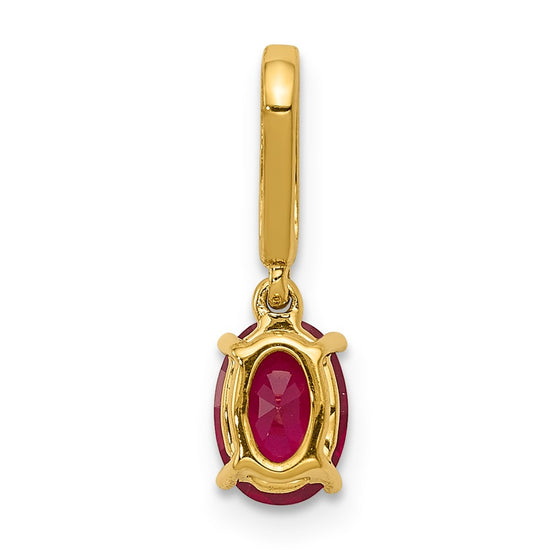 14k Diamond and .91 Oval Ruby Pendant