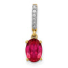 Oval Gemstone & Diamond Pendants