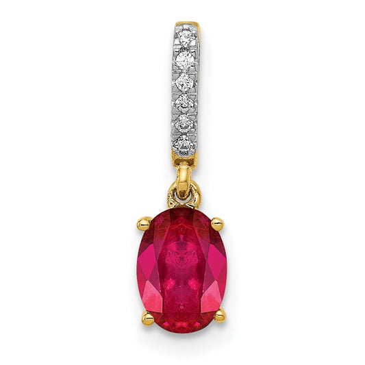 Oval Gemstone & Diamond Pendants