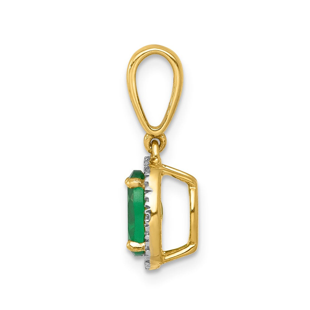 Oval Gemstone and Diamond Halo Pendants
