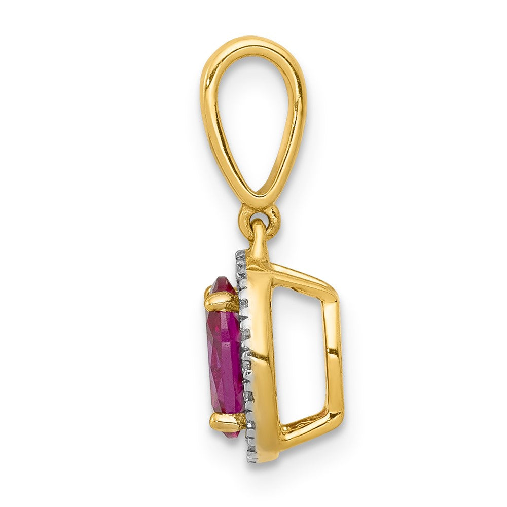 Oval Gemstone and Diamond Halo Pendants