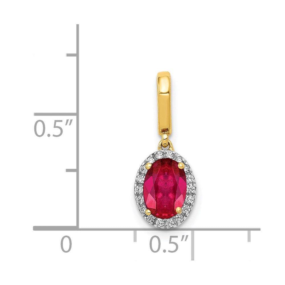 Oval Gemstone and Diamond Halo Pendants