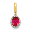 Oval Gemstone and Diamond Halo Pendants
