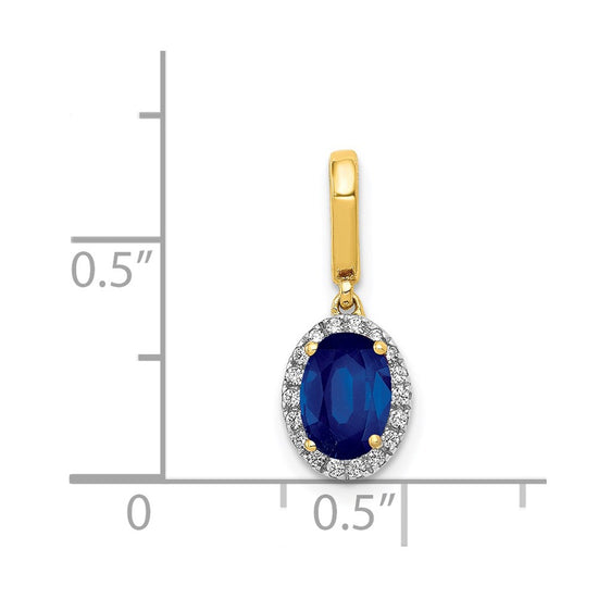 Oval Gemstone and Diamond Halo Pendants