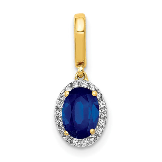 Oval Gemstone and Diamond Halo Pendants