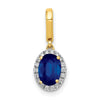 Oval Gemstone and Diamond Halo Pendants