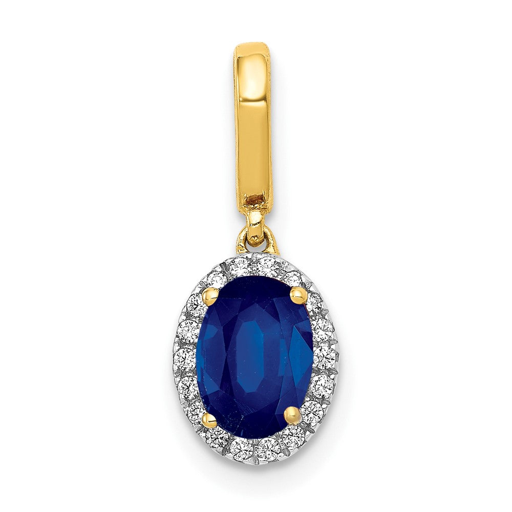 Oval Gemstone and Diamond Halo Pendants