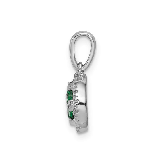 Gemstone & Diamond Halo Circle Pendants