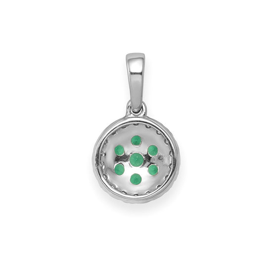 Gemstone & Diamond Halo Circle Pendants