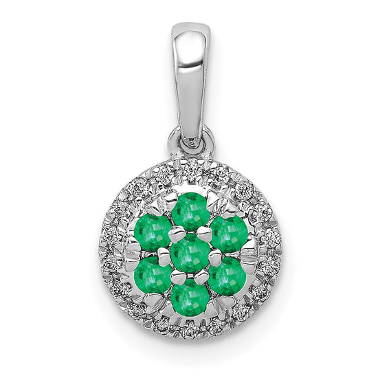 Gemstone & Diamond Halo Circle Pendants