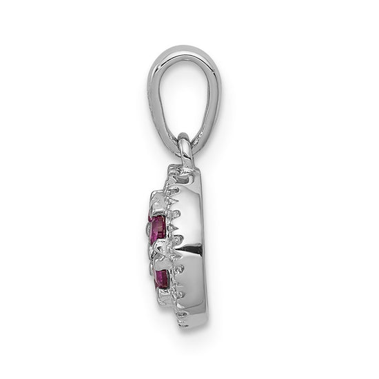 Gemstone & Diamond Halo Circle Pendants