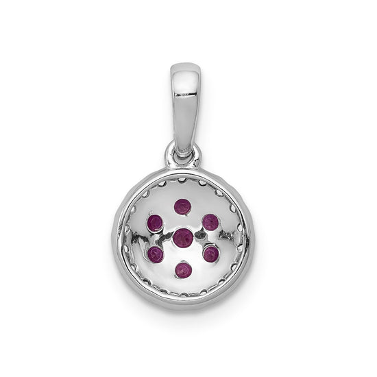 Gemstone & Diamond Halo Circle Pendants