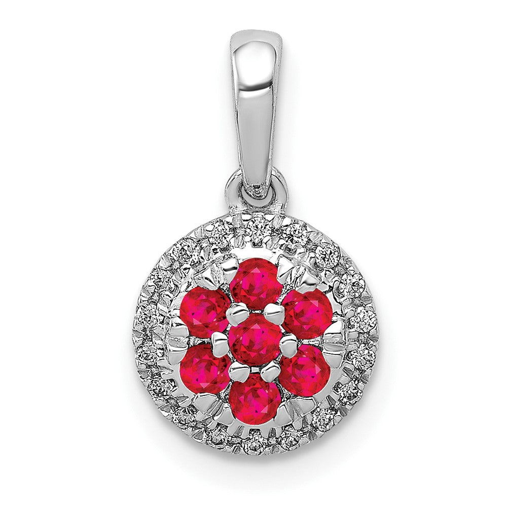 Gemstone & Diamond Halo Circle Pendants