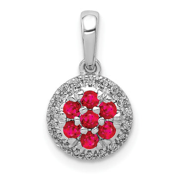 Gemstone & Diamond Halo Circle Pendants