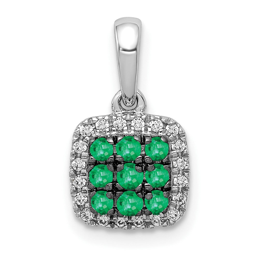 Gemstone & Diamond Square Halo Pendants