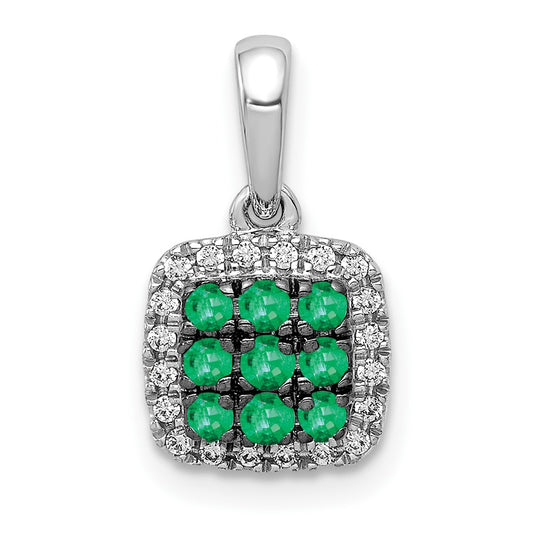 Gemstone & Diamond Square Halo Pendants
