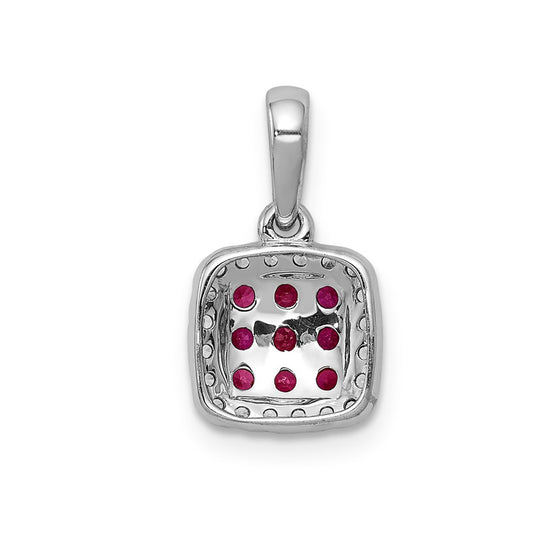 Gemstone & Diamond Square Halo Pendants