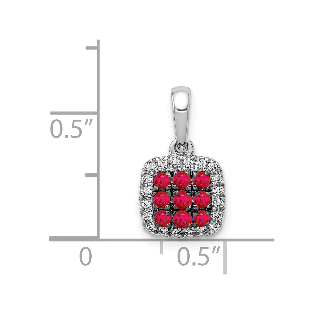 Gemstone & Diamond Square Halo Pendants