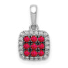 Gemstone & Diamond Square Halo Pendants