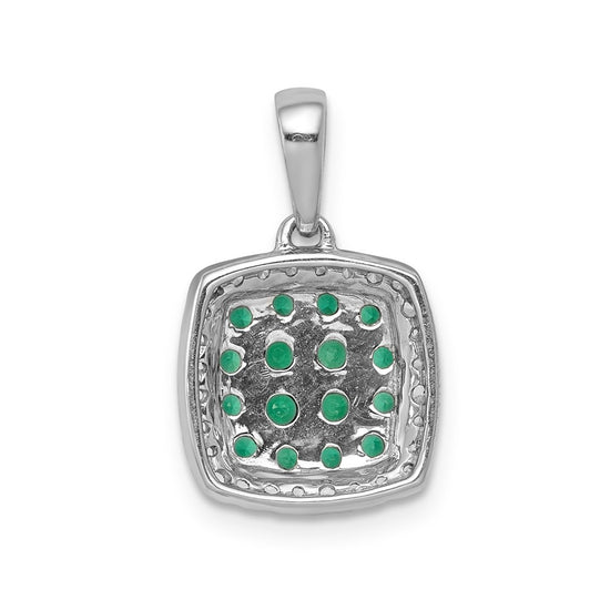 Gemstone & Diamond Square Halo Pendants
