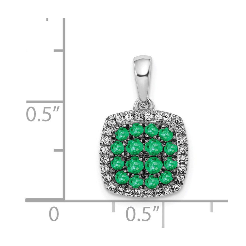 Gemstone & Diamond Square Halo Pendants