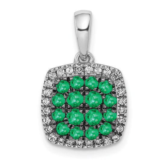 Gemstone & Diamond Square Halo Pendants