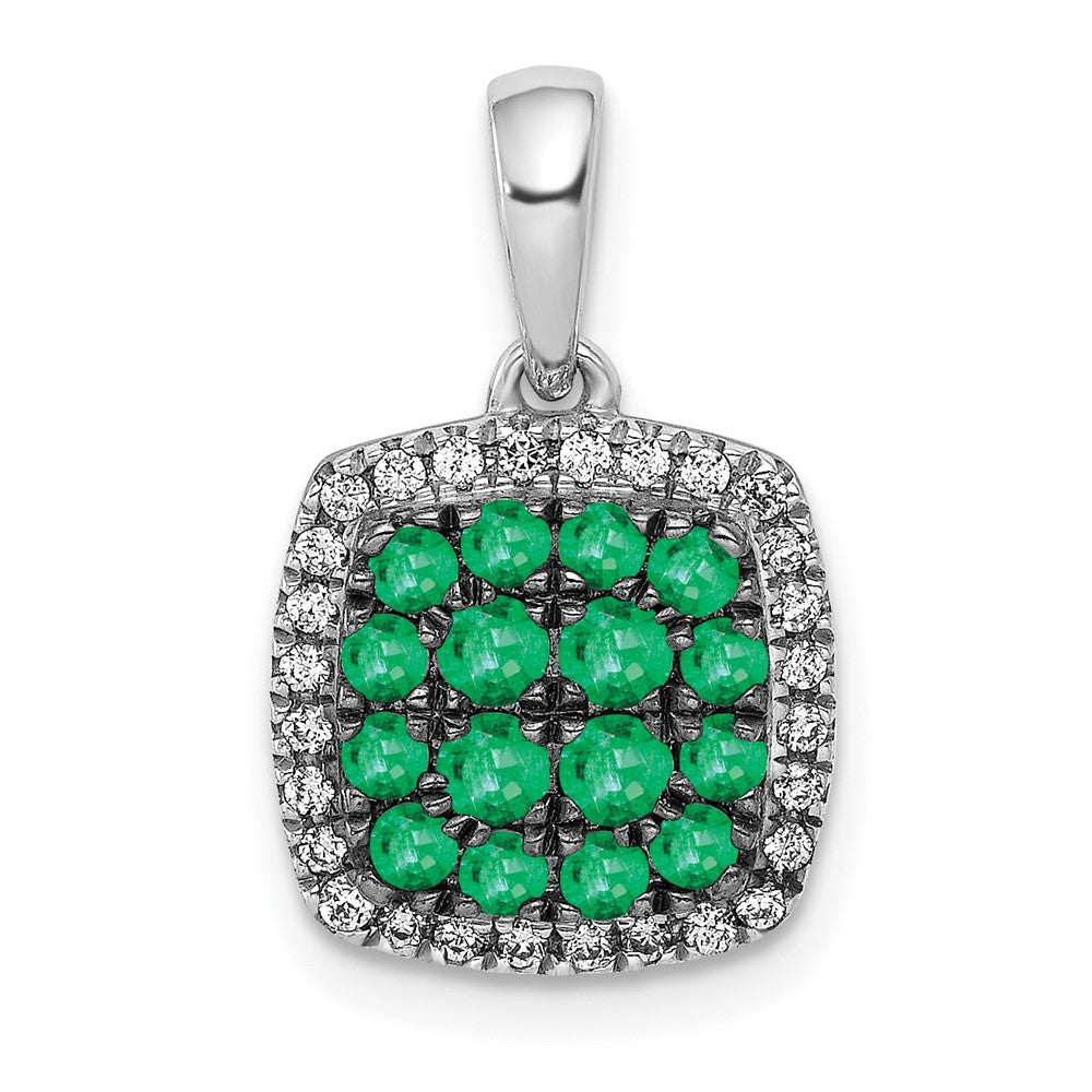 Gemstone & Diamond Square Halo Pendants
