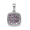 Gemstone & Diamond Square Halo Pendants