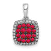 Gemstone & Diamond Square Halo Pendants