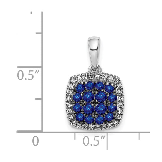 Gemstone & Diamond Square Halo Pendants