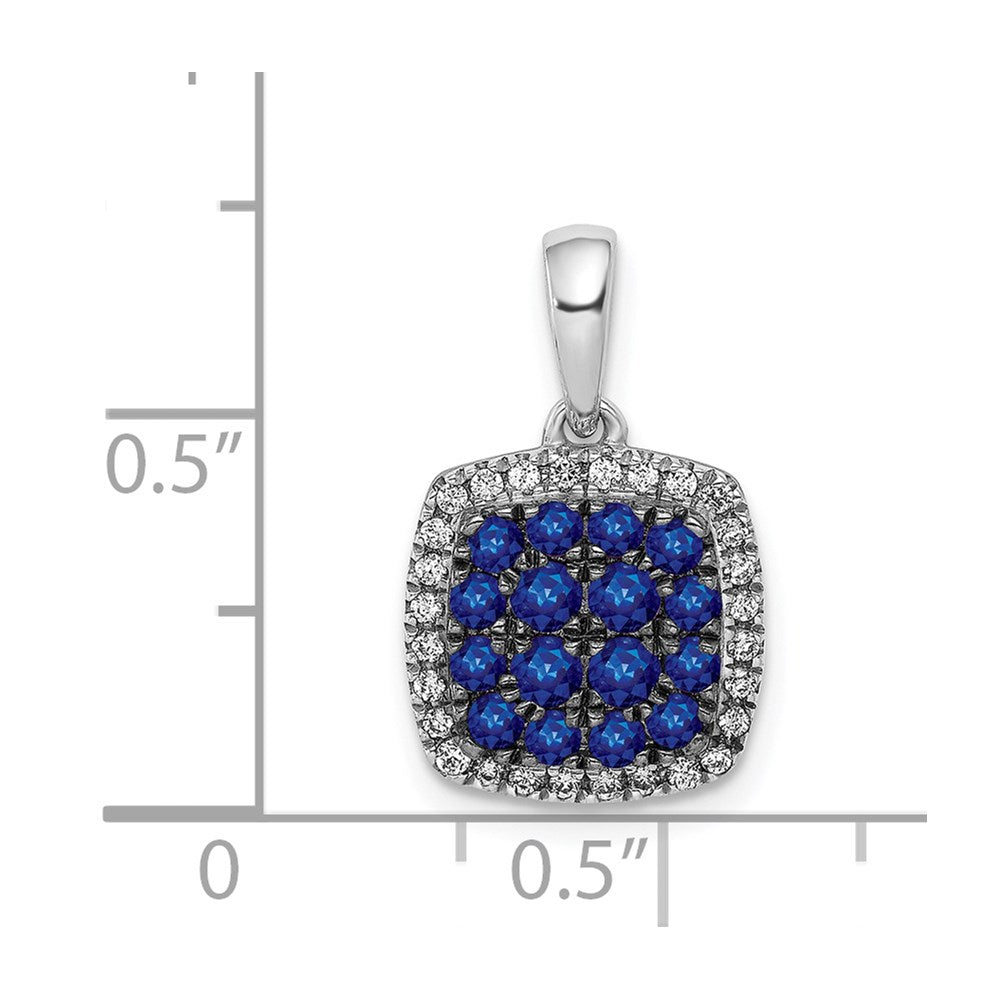 Gemstone & Diamond Square Halo Pendants