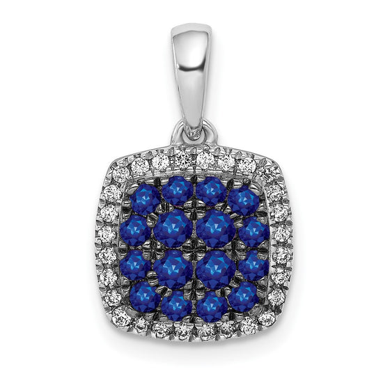 Gemstone & Diamond Square Halo Pendants
