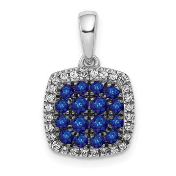 Gemstone & Diamond Square Halo Pendants