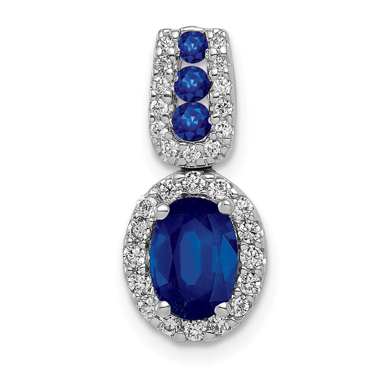 Oval Gemstone and Diamond Halo Pendants