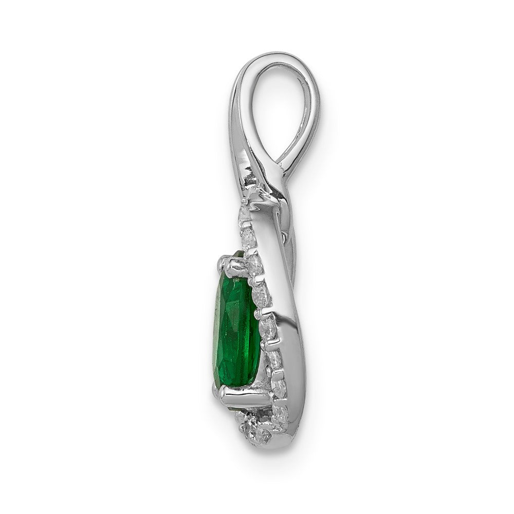 Oval Gemstone and Diamond Halo Pendants