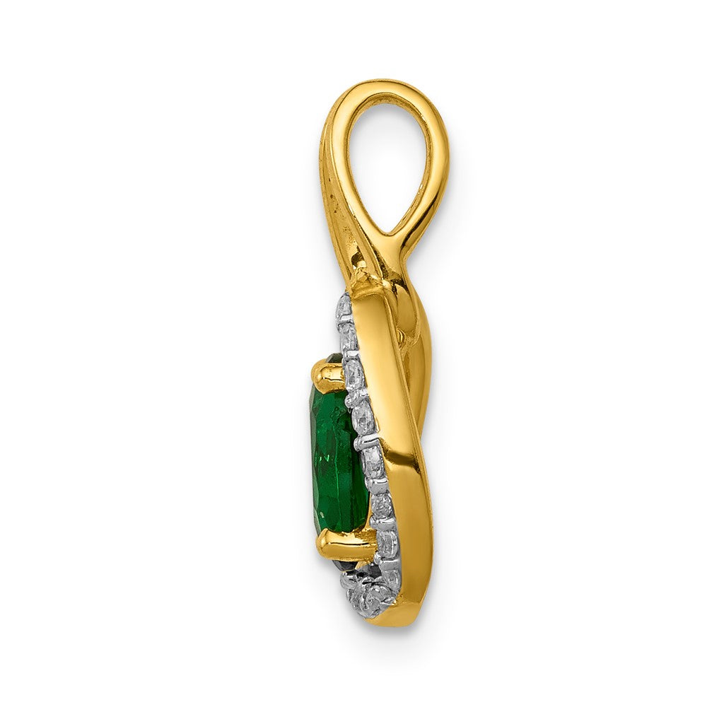 Oval Gemstone and Diamond Halo Pendants