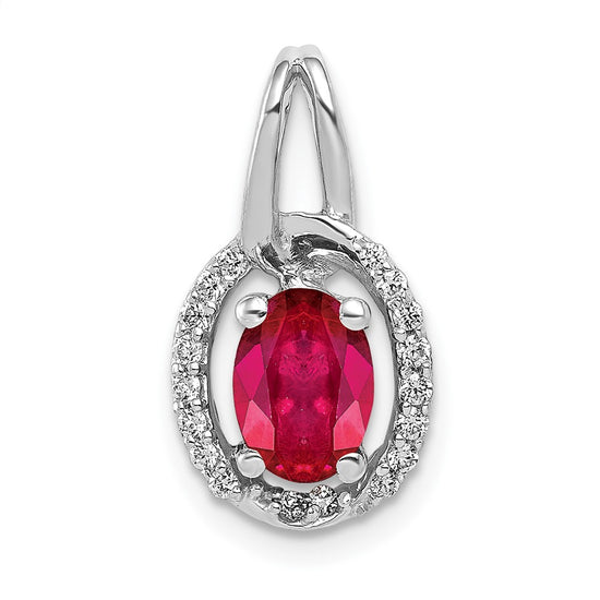 Oval Gemstone and Diamond Halo Pendants