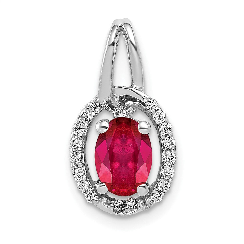 Oval Gemstone and Diamond Halo Pendants